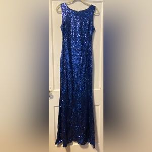 Blue sequin dress